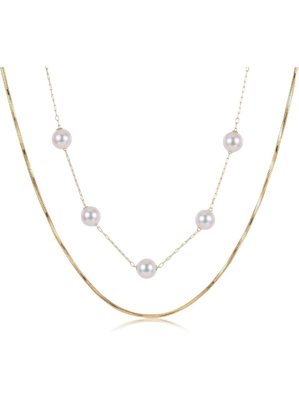 Chic Layered Necklace for Women | 18K Gold Plated Stainless Steel Jewelry